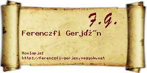 Ferenczfi Gerjén névjegykártya